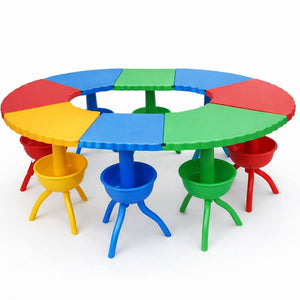 8 - Piece Modular Round Activity Table Set - 40x42x50 cm - Fun Learning Store