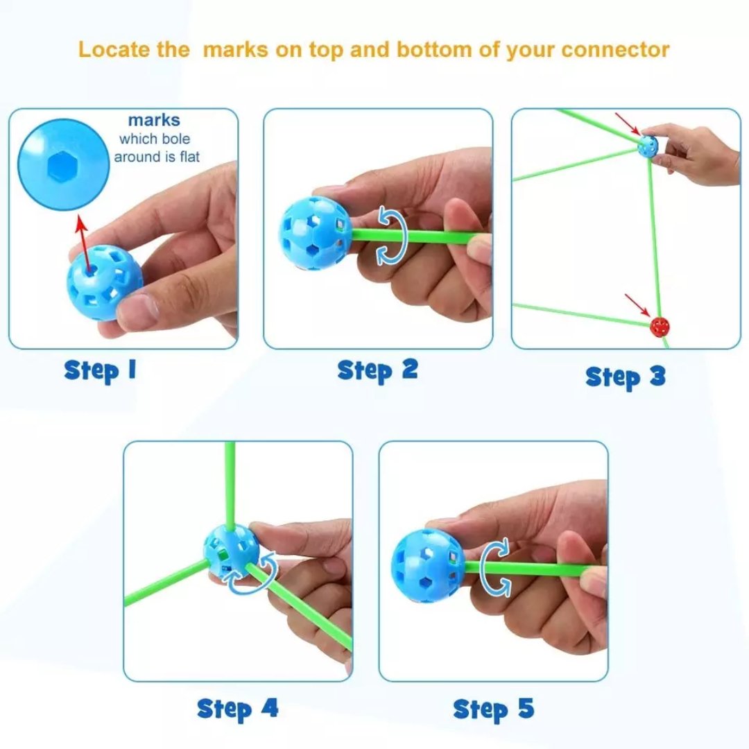 87 Pieces Build Your Own Den Set Kit - Present Children DIY Tent Fun Game Gift Kid Toys - Fun Learning Store