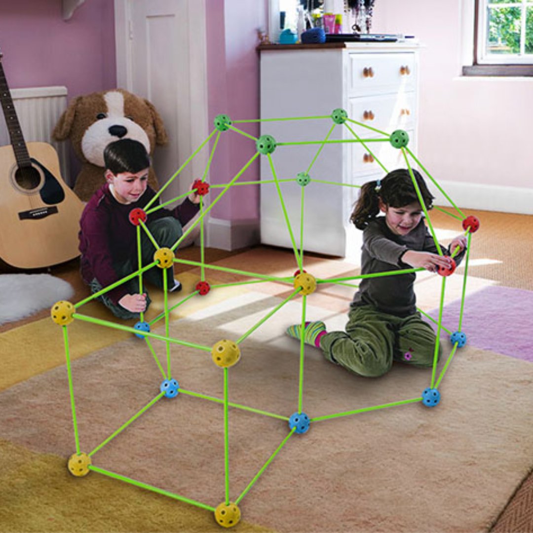 87 Pieces Build Your Own Den Set Kit - Present Children DIY Tent Fun Game Gift Kid Toys - Fun Learning Store