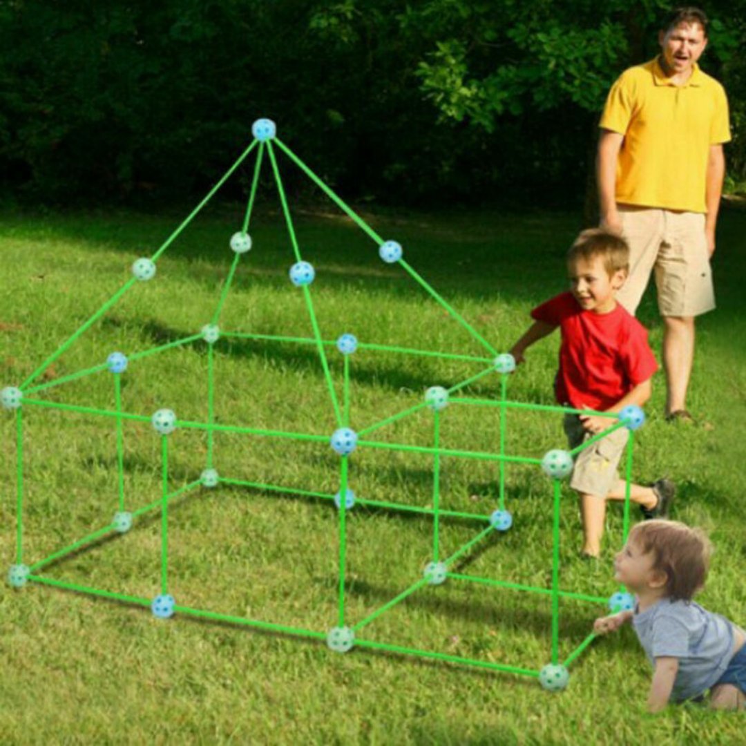 87 Pieces Build Your Own Den Set Kit - Present Children DIY Tent Fun Game Gift Kid Toys - Fun Learning Store