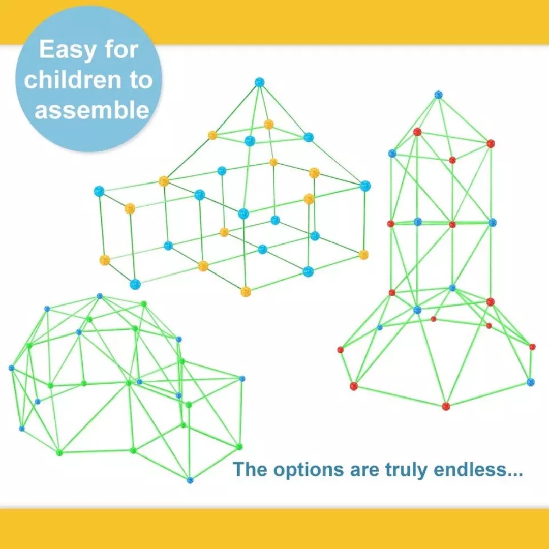 87 Pieces Build Your Own Den Set Kit - Present Children DIY Tent Fun Game Gift Kid Toys - Fun Learning Store