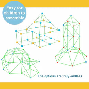 87 Pieces Build Your Own Den Set Kit - Present Children DIY Tent Fun Game Gift Kid Toys - Fun Learning Store