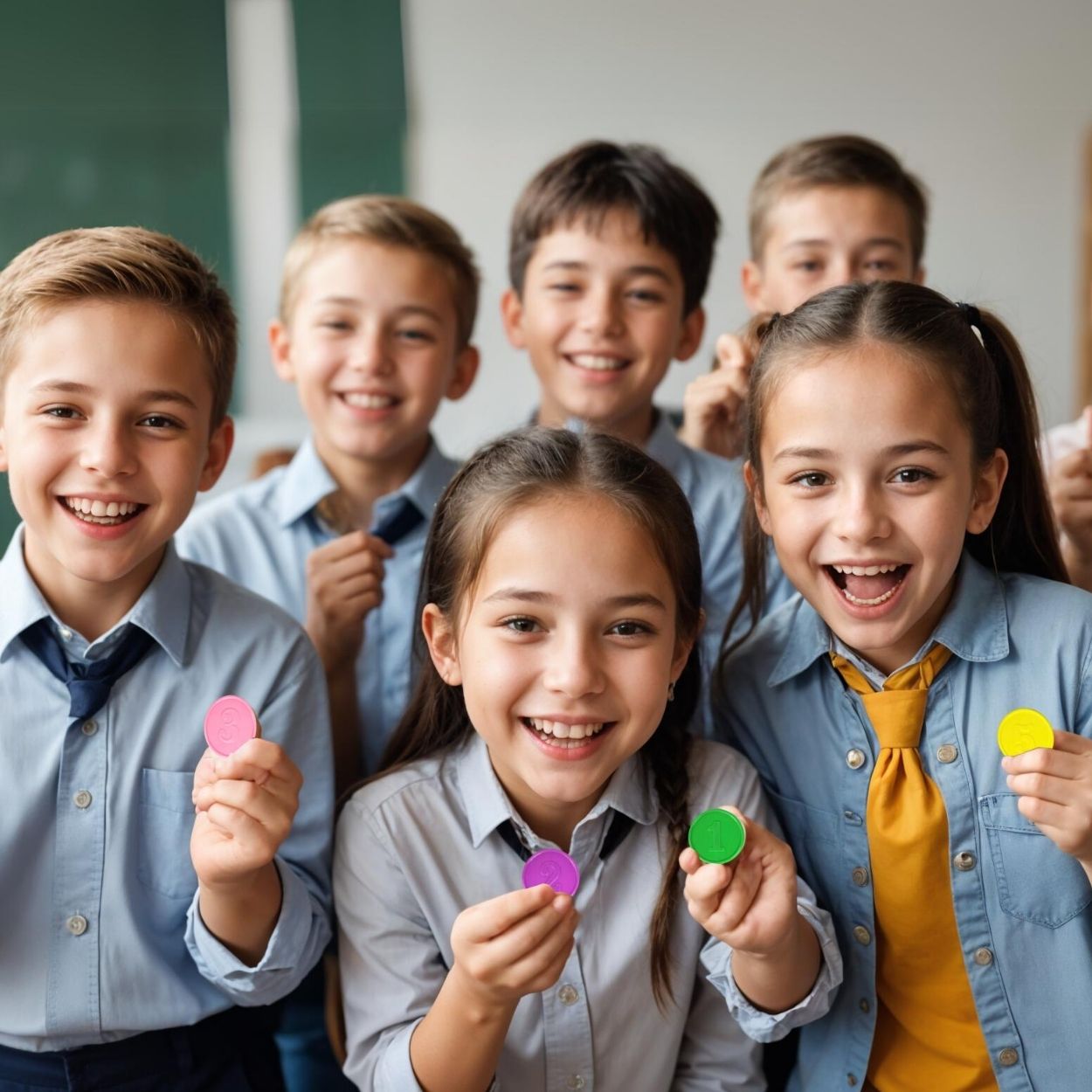 Colorful Plastic Coins for Classroom Engagement – 100-Piece Set