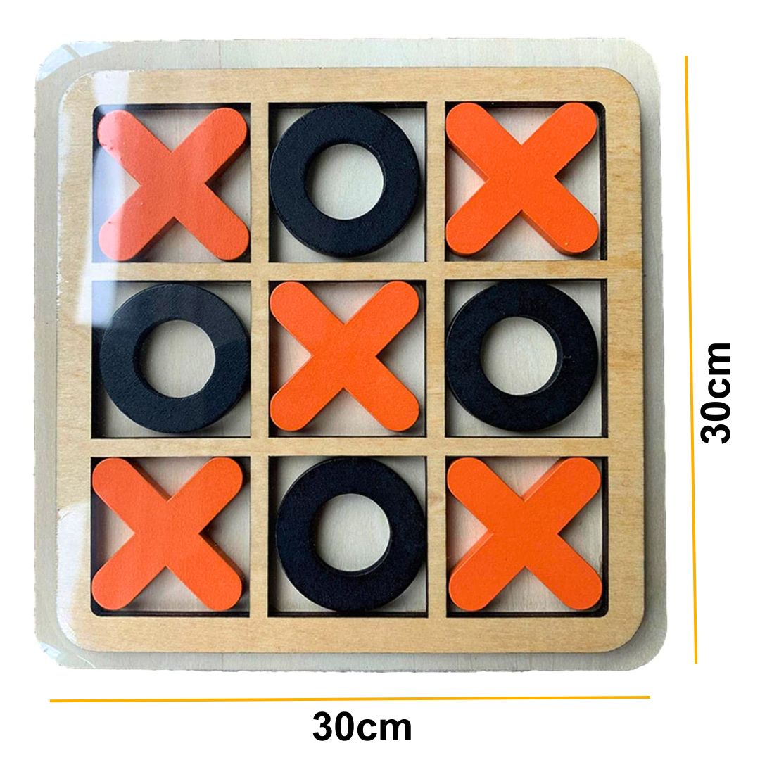 XO Board Game - Tic Tac Toe Wooden Table Toy - Classical Family Puzzle