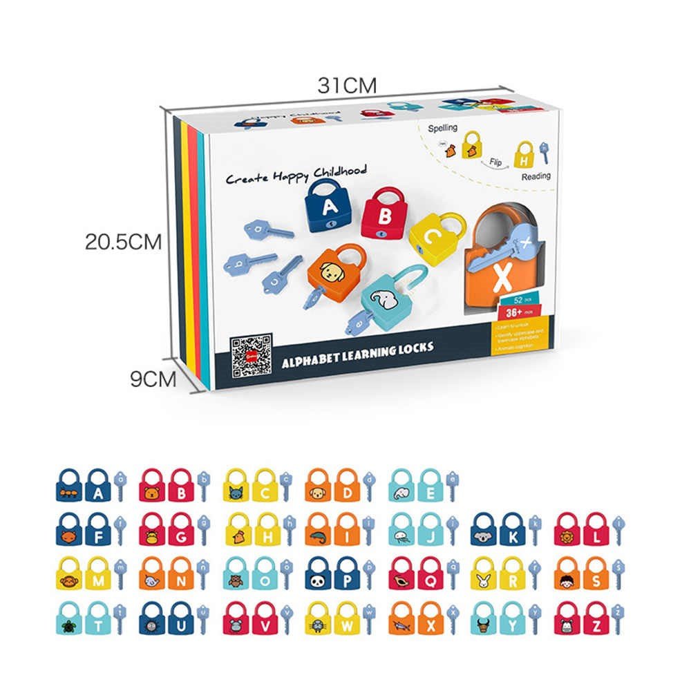 ABC Learning Lock Educational Letter Combination 52 pcs - Fun Learning Store