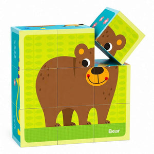Animal Block Puzzle | Wooden 6-in-1 Educational Puzzle for Kids 2+ - Fun Learning Store