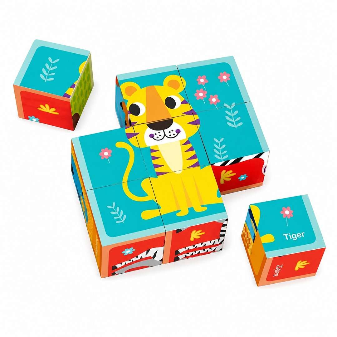 Animal Block Puzzle | Wooden 6-in-1 Educational Puzzle for Kids 2+ - Fun Learning Store