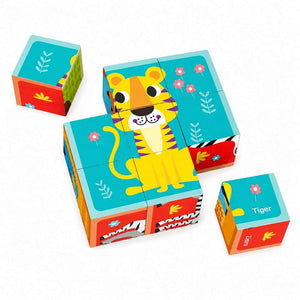 Animal Block Puzzle | Wooden 6-in-1 Educational Puzzle for Kids 2+ - Fun Learning Store