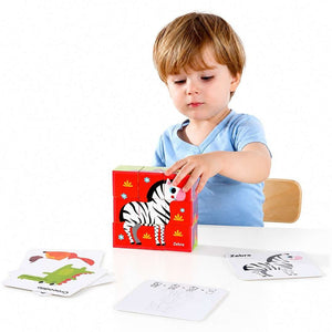 Animal Block Puzzle | Wooden 6-in-1 Educational Puzzle for Kids 2+ - Fun Learning Store