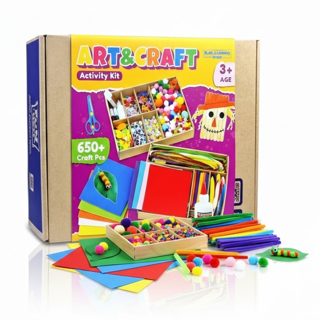 Art & Craft Activity Kit for Kids | 650+ Craft Pieces - Fun Learning Store