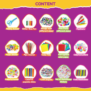 Art & Craft Activity Kit for Kids | 650+ Craft Pieces - Fun Learning Store