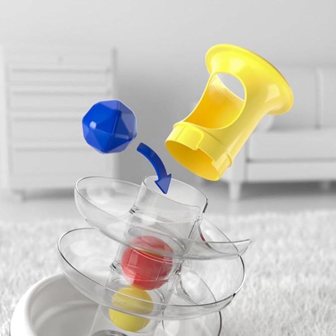 Ball Spinning Ramp Toy Mini Tower – Educational Toy for Toddlers with Colorful Rolling Balls - Fun Learning Store