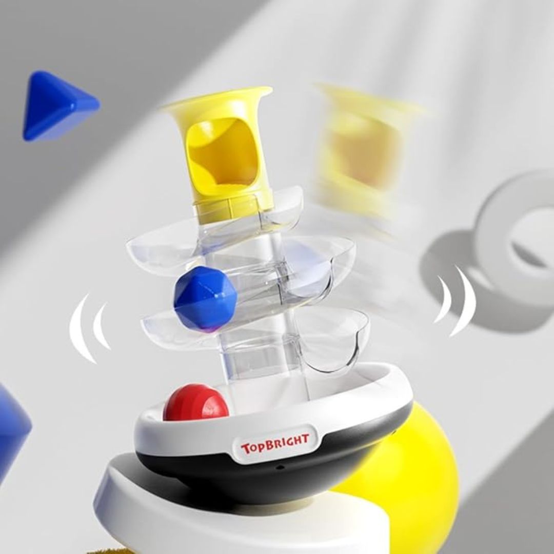 Ball Spinning Ramp Toy Mini Tower – Educational Toy for Toddlers with Colorful Rolling Balls - Fun Learning Store