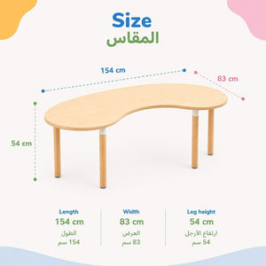 Bean-Shaped Table 154 cm x 83 cm: The Perfect Centerpiece for Creative Collaboration - Fun Learning Store