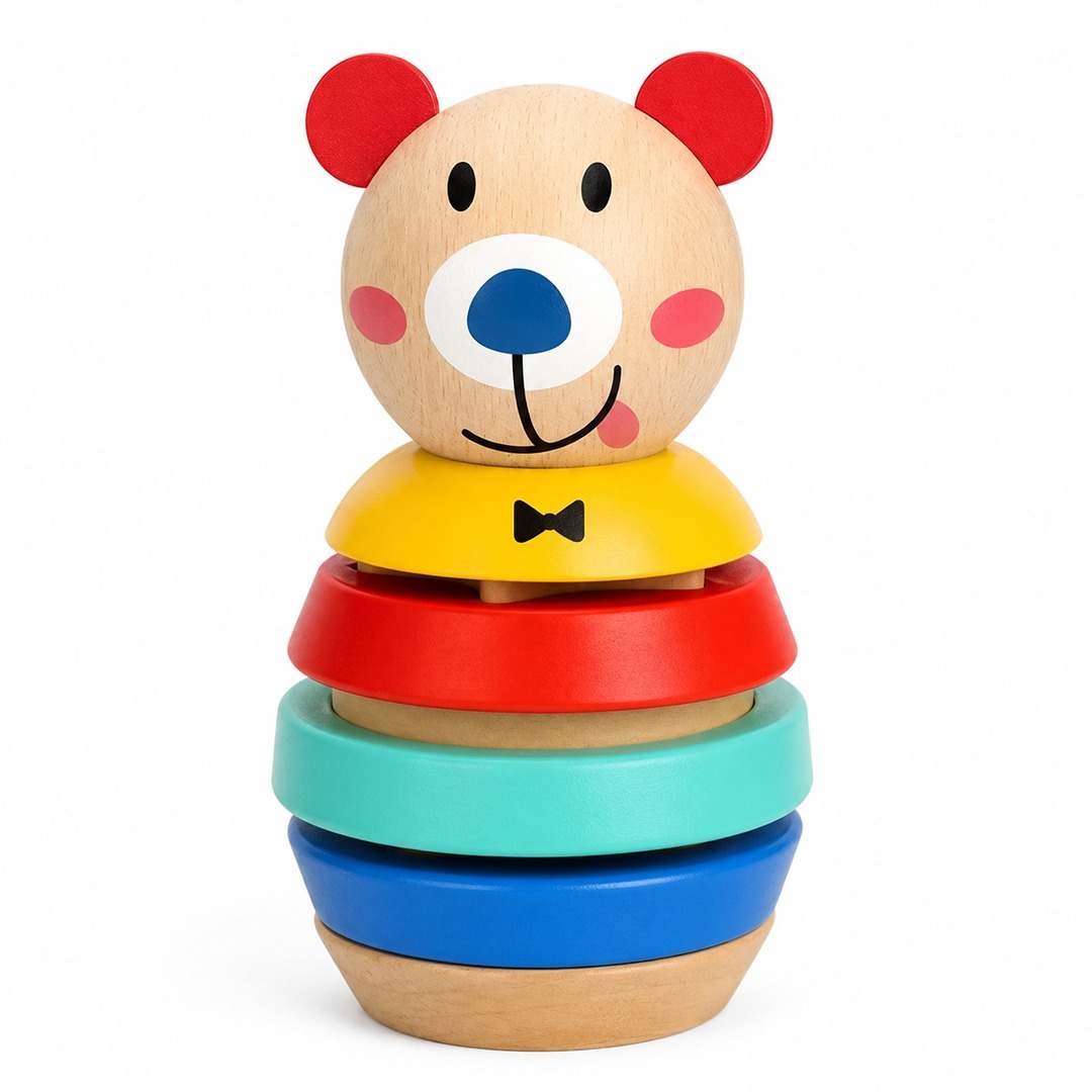 Bear Shape Tower | Colorful Stacking Montessori Toy for Toddlers - 6m+ - Fun Learning Store