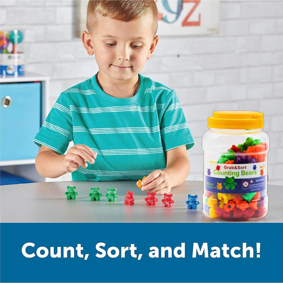 Counting Bears Toy - Toddler Math Preschool Learning Toys - 90 Pcs
