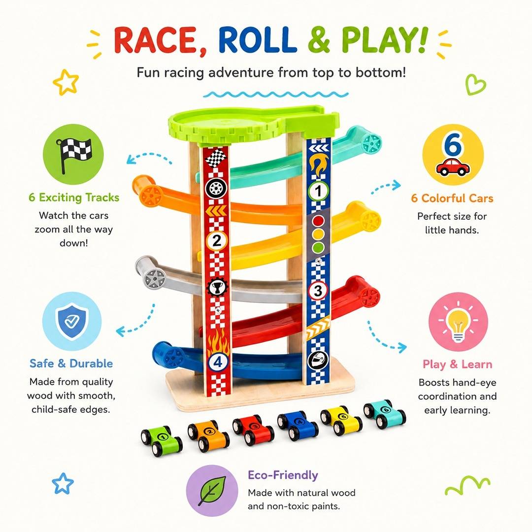 Big Sliding Tower Ramp Racer Toy – 18+ Months – Fun Learning Store