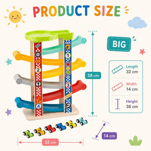 Big Sliding Tower Ramp Racer Toy – 18+ Months - Fun Learning Store