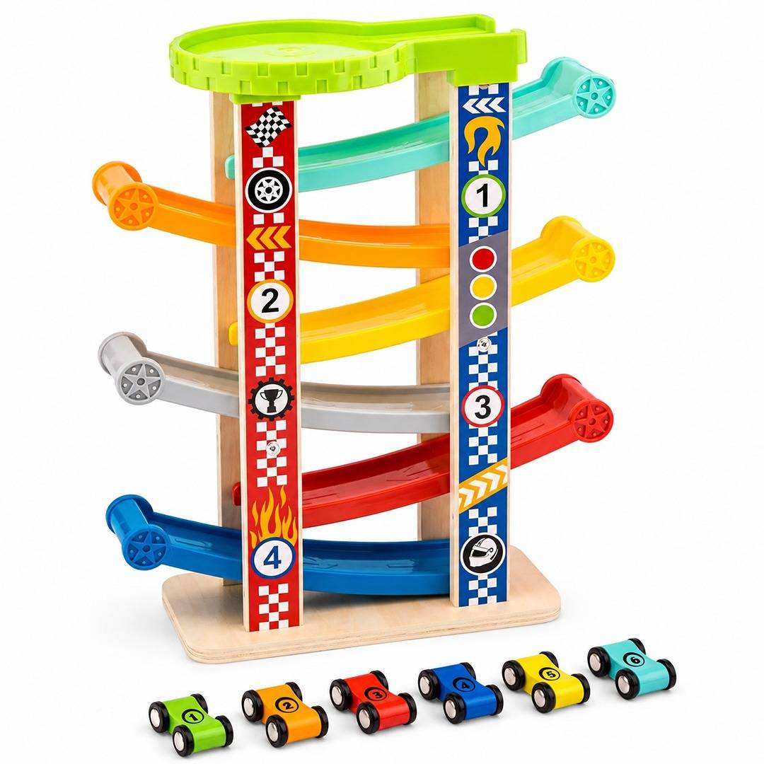 Big Sliding Tower Ramp Racer Toy – 18+ Months - Fun Learning Store