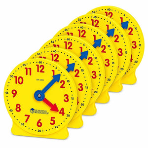 Big Time Geared Mini-Clocks (Set of 6) - Master Time-Telling & Math Skills! - Fun Learning Store