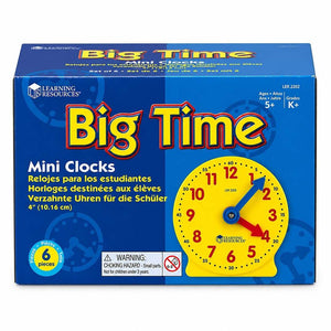 Big Time Geared Mini-Clocks (Set of 6) - Master Time-Telling & Math Skills! - Fun Learning Store