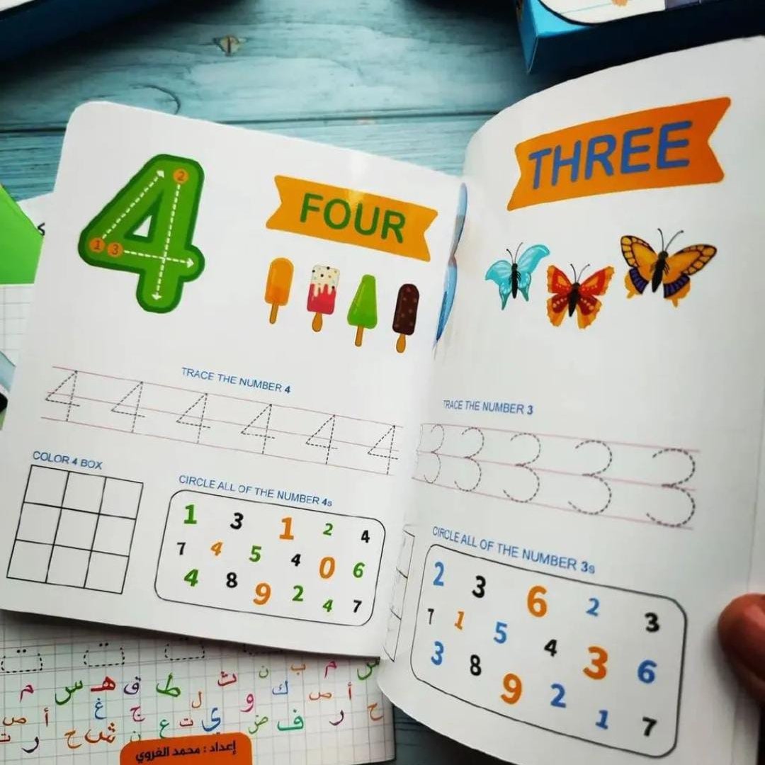 Bilingual Tracing Dots Writing Series: Arabic & English for Kids |+3 Years - Fun Learning Store