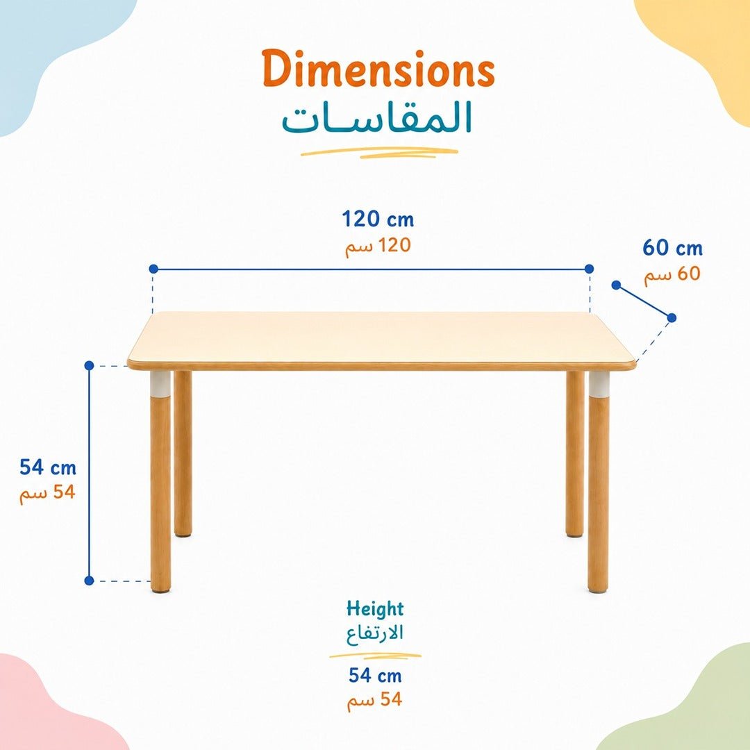 Birch Laminate Rectangular Table 120 × 60 cm: The Durable Foundation for Collaborative Learning - Fun Learning Store