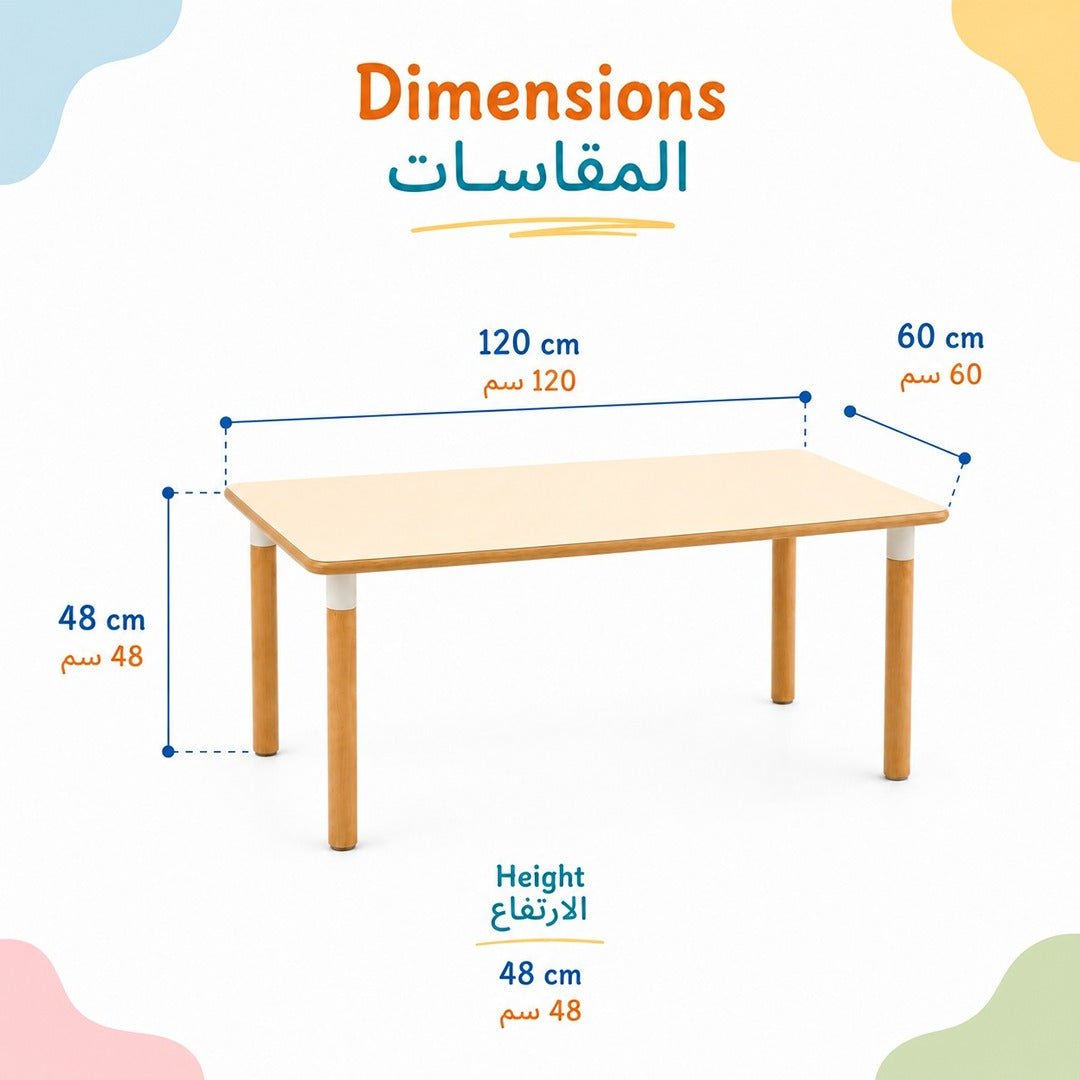Birch Laminate Rectangular Table 120 × 60 cm: The Durable Foundation for Collaborative Learning - Fun Learning Store