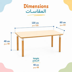 Birch Laminate Rectangular Table 120 × 60 cm: The Durable Foundation for Collaborative Learning - Fun Learning Store