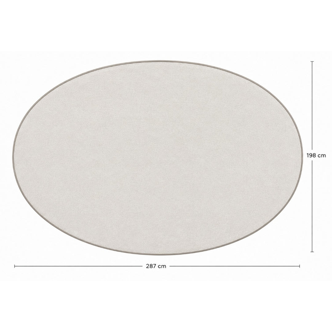 Biscuit Beige Oval Rug 198x287 cm – Warmth and Versatility for Every Space! - Fun Learning Store