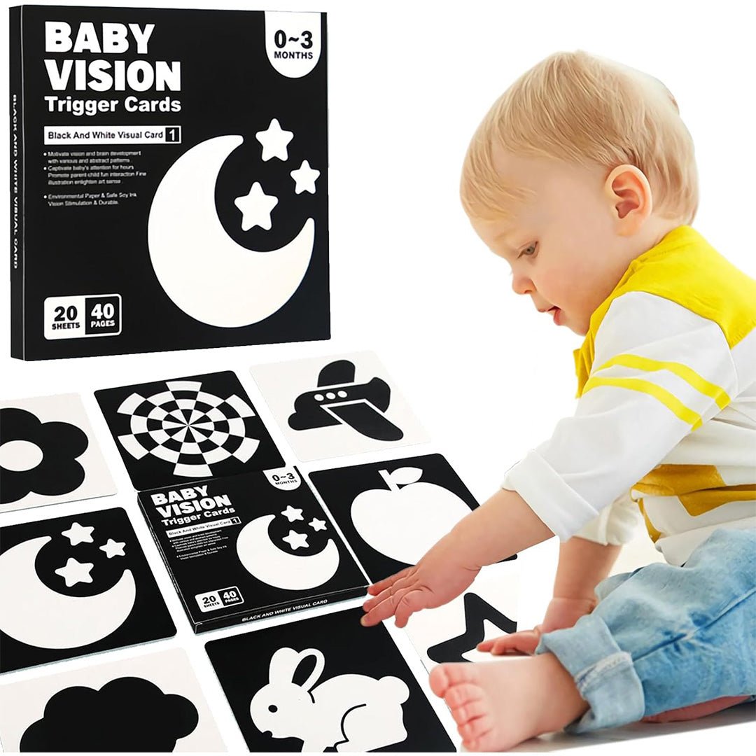 Black & White Baby Vision Trigger Cards - Enhance Early Visual Development - Fun Learning Store