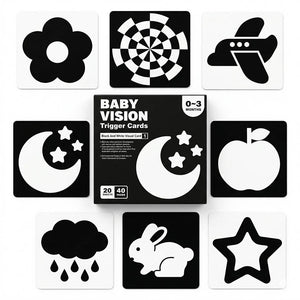 Black & White Baby Vision Trigger Cards - Enhance Early Visual Development - Fun Learning Store