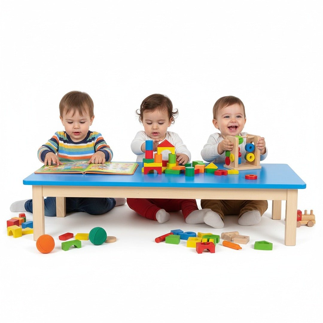 Bright Blue Rectangular Kids Table 120×60 cm – Fun, Safe & Functional! - Fun Learning Store