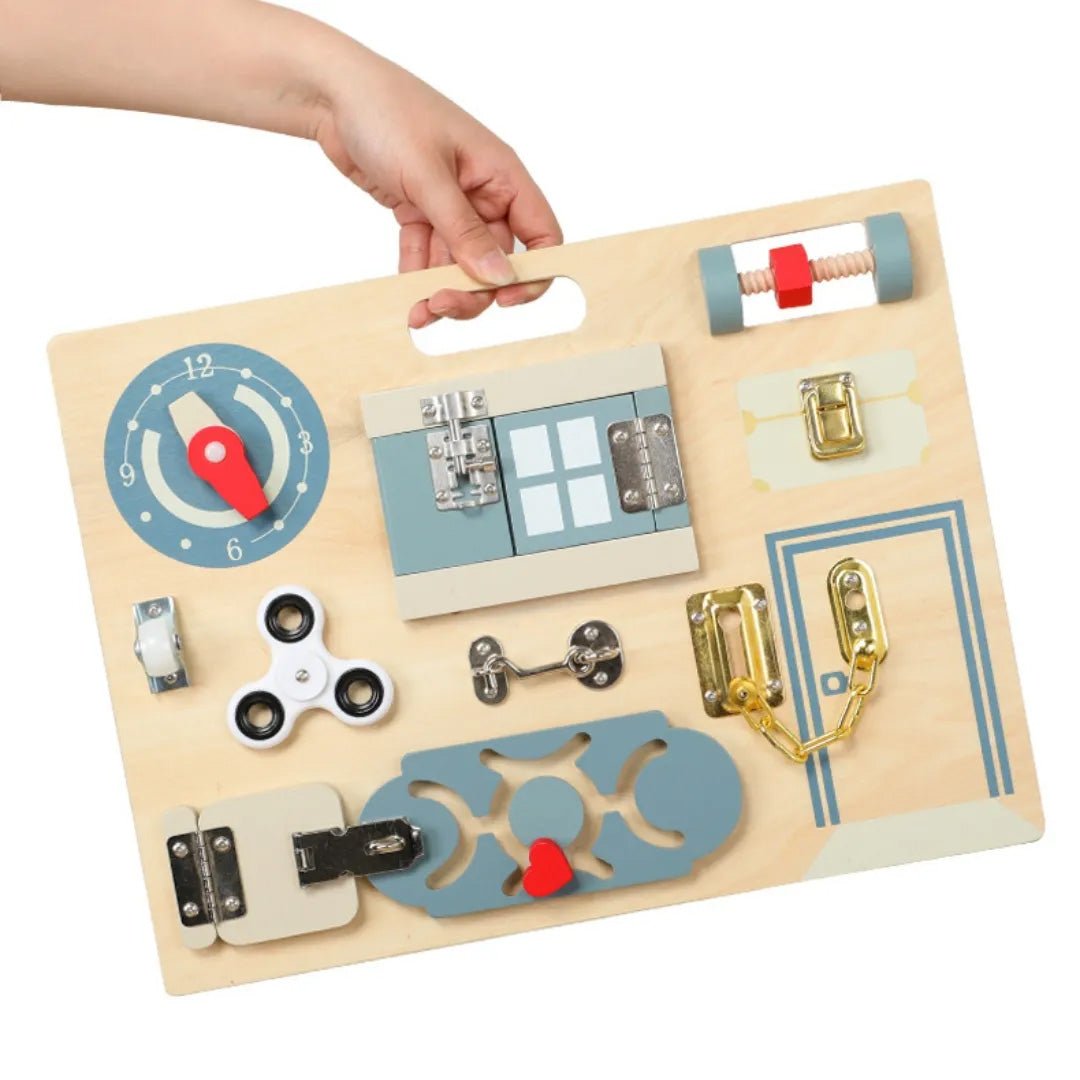 Busy Board with 10 Engaging Tasks - Foster Learning Through Play - Fun Learning Store