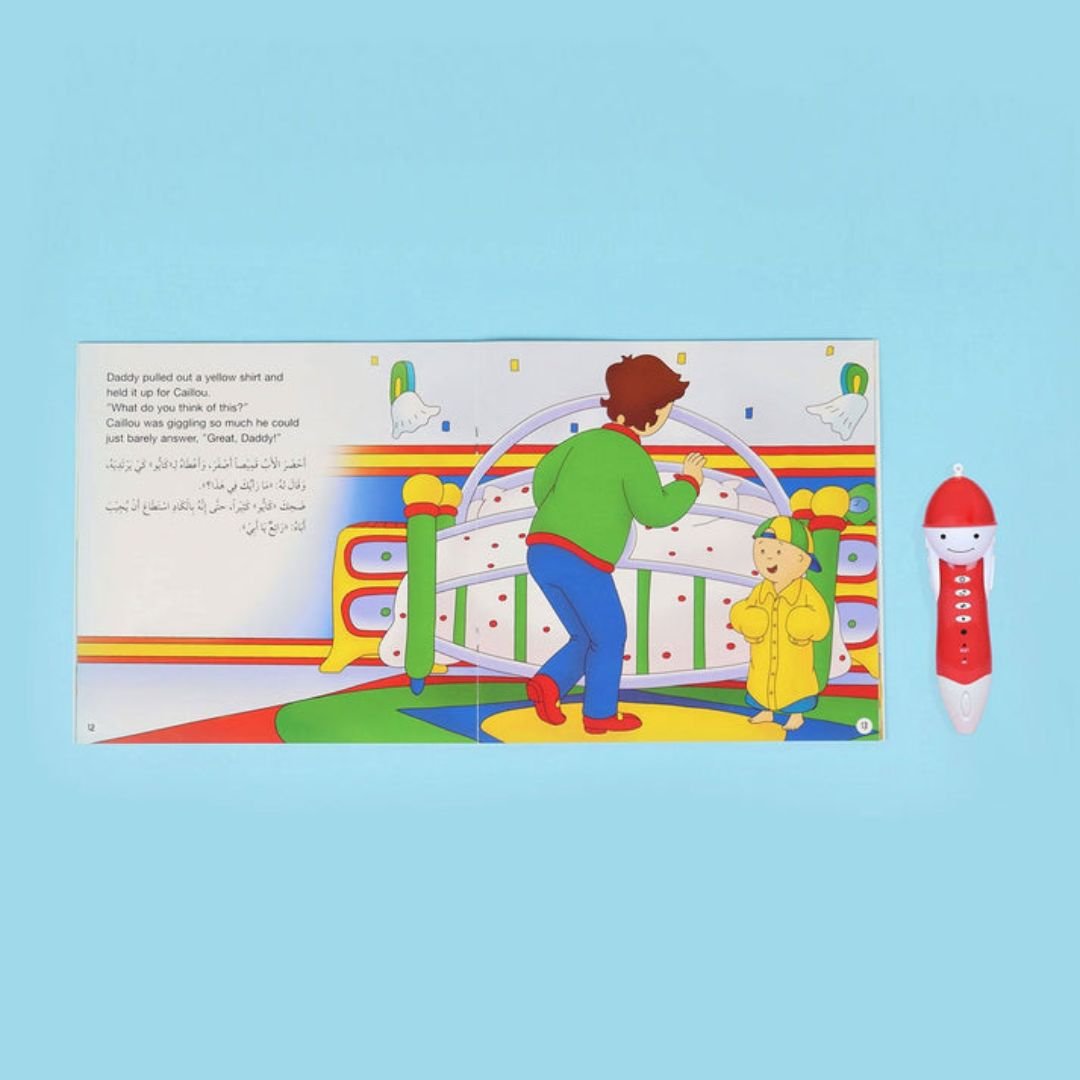 Caillou Bilingual Learning Kit Master English and Arabic with 21 Books & Interactive Pen - Fun Learning Store