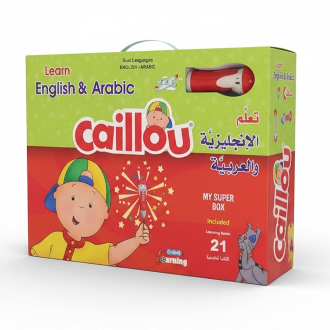 Caillou Bilingual Learning Kit Master English and Arabic with 21 Books & Interactive Pen - Fun Learning Store