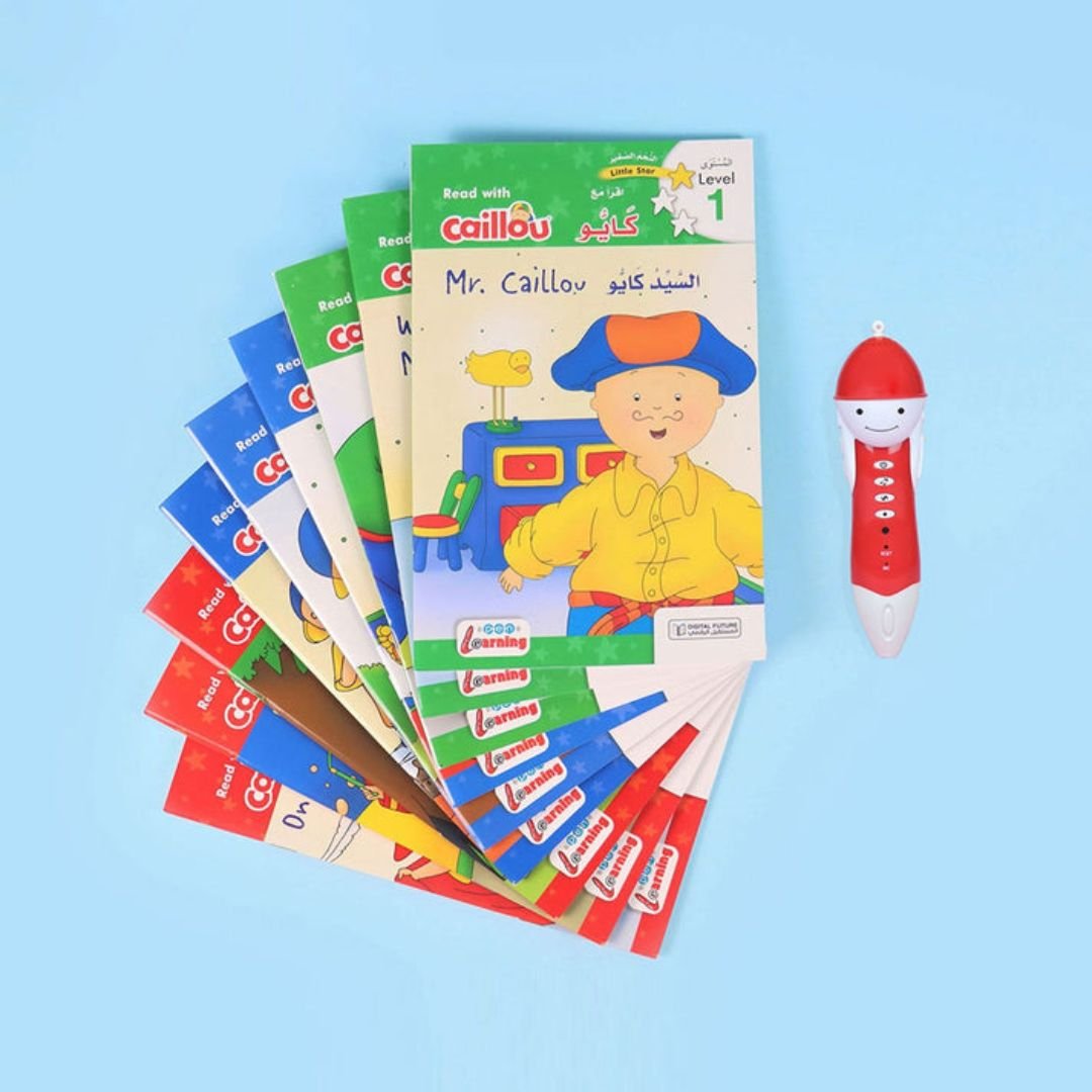 Caillou Bilingual Learning Kit Master English and Arabic with 21 Books & Interactive Pen - Fun Learning Store