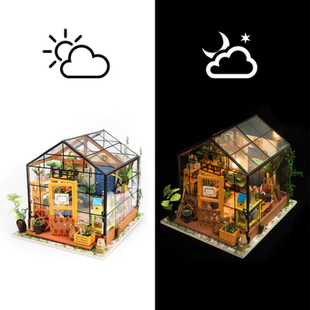 Cathy's Flower Miniature Dollhouse: Robotime DIY Craft and 3D Wooden Puzzles Assembling Toy - Fun Learning Store