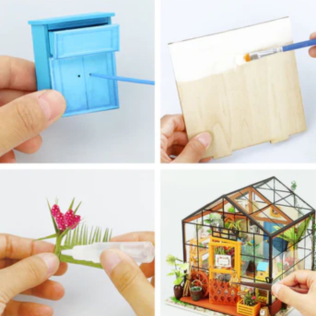 Cathy's Flower Miniature Dollhouse: Robotime DIY Craft and 3D Wooden Puzzles Assembling Toy - Fun Learning Store