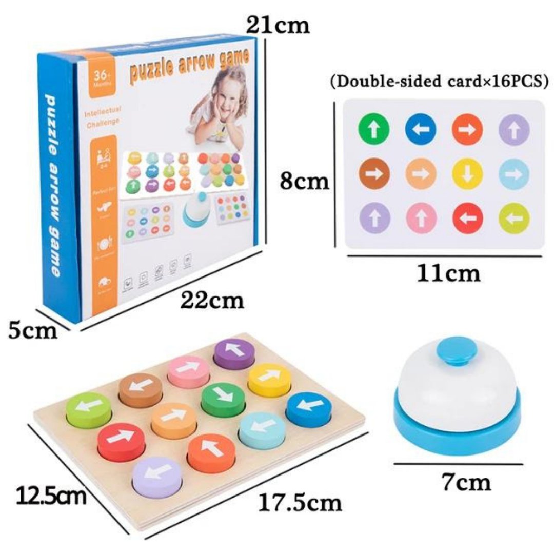 Challenge Double Sided Card Wooden Color Direction Cognition Matching Toy For Kids - Fun Learning Store