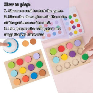 Challenge Double Sided Card Wooden Color Direction Cognition Matching Toy For Kids - Fun Learning Store