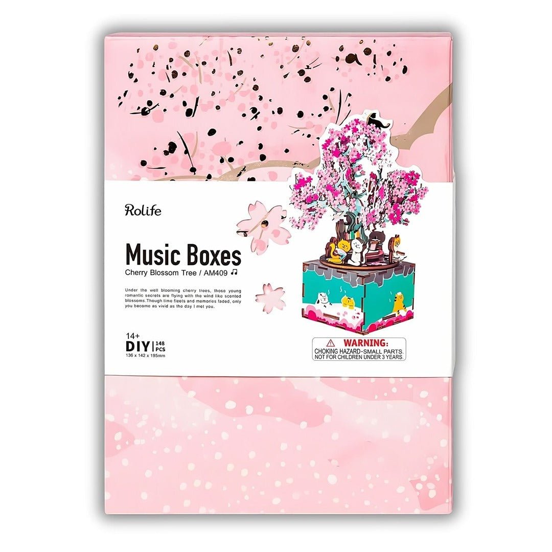 Cherry Blossom DIY Music Box – Limited Edition Romantic Wooden Puzzle - Fun Learning Store