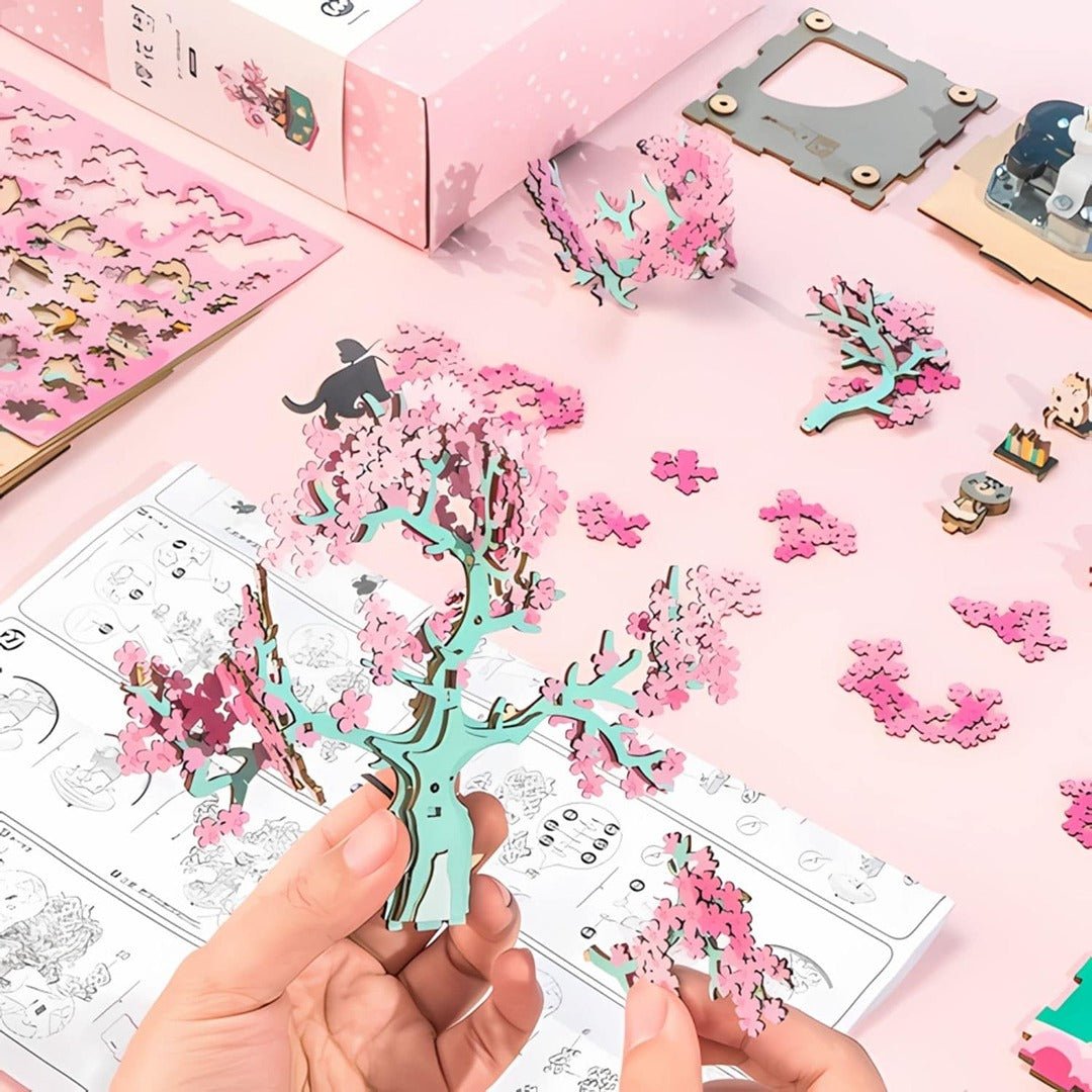 Cherry Blossom DIY Music Box – Limited Edition Romantic Wooden Puzzle - Fun Learning Store