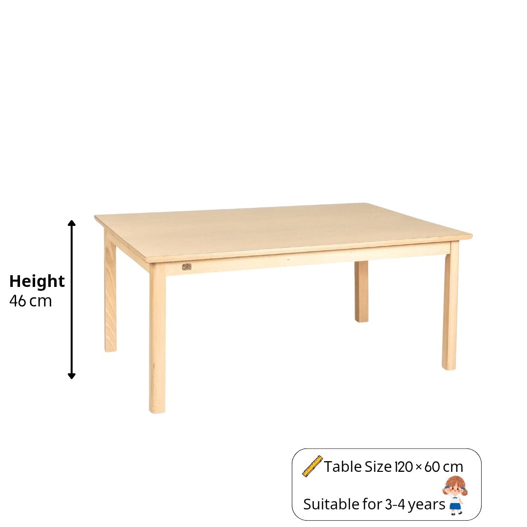 Children’s Rectangular Table 120 × 80 cm – Durable, Safe, and Perfect for Classrooms - Fun Learning Store