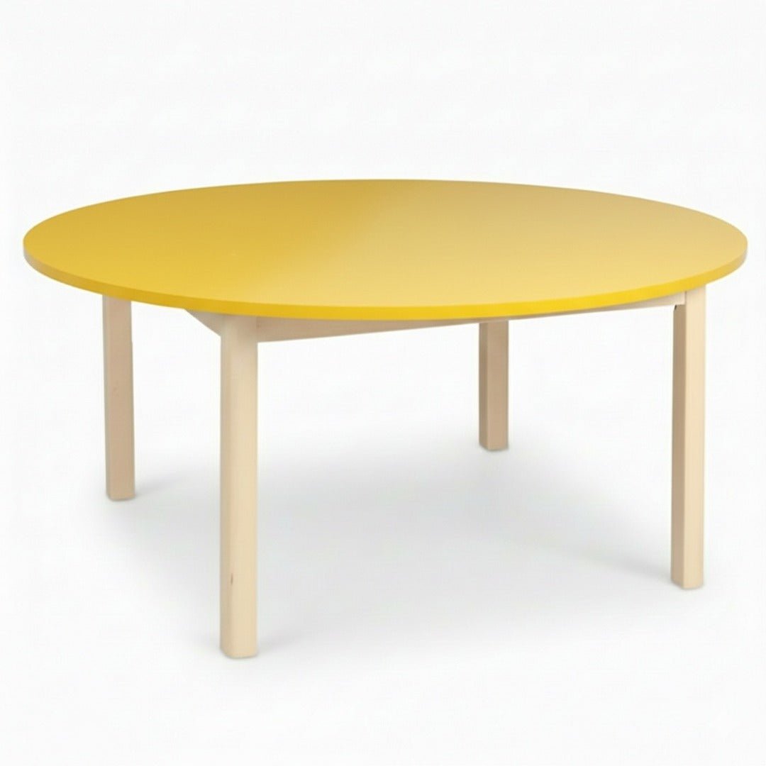 Circular Educational Table 90 cm – Vibrant Yellow: Brighten Learning! - Fun Learning Store