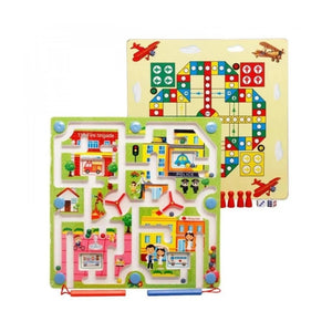 City Traffic Maze & Flying Chess Game Board – 2 - in - 1 Magnetic Puzzle Toy for Kids - Fun Learning Store