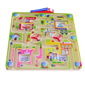 City Traffic Maze & Flying Chess Game Board – 2 - in - 1 Magnetic Puzzle Toy for Kids - Fun Learning Store