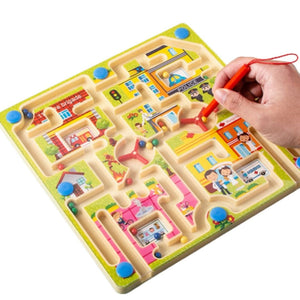 City Traffic Maze & Flying Chess Game Board – 2 - in - 1 Magnetic Puzzle Toy for Kids - Fun Learning Store
