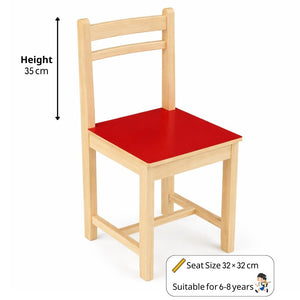 Classic Plus Wooden Children’s Chair – Vibrant Red Color - Fun Learning Store
