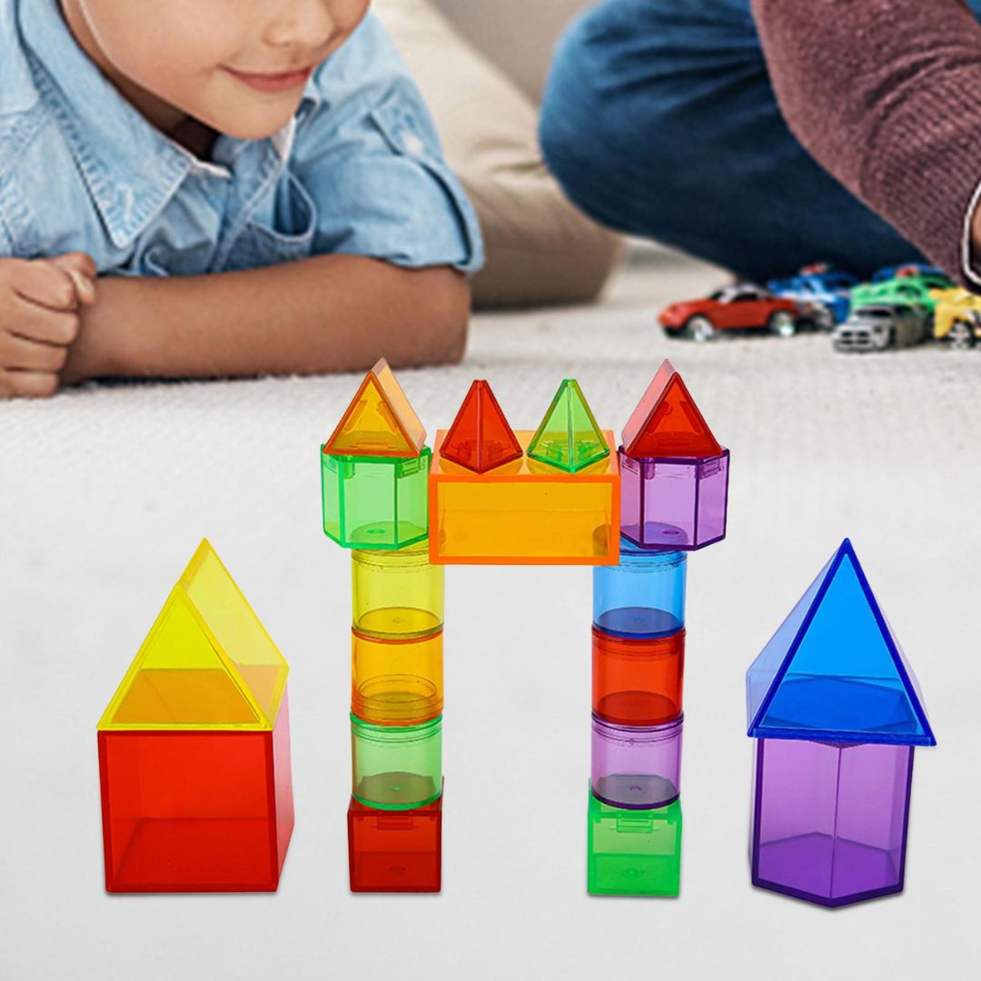 Learning Aid Shapes Transparent Geometric Solid Shapes: STEM Learning Aids for Kids-12pcs ...